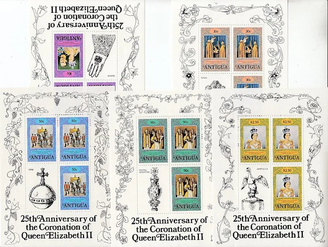 Antigua 504-8C Sheetlet Set Queen Elisabeth Ii. Silver Jubilee (MNH)