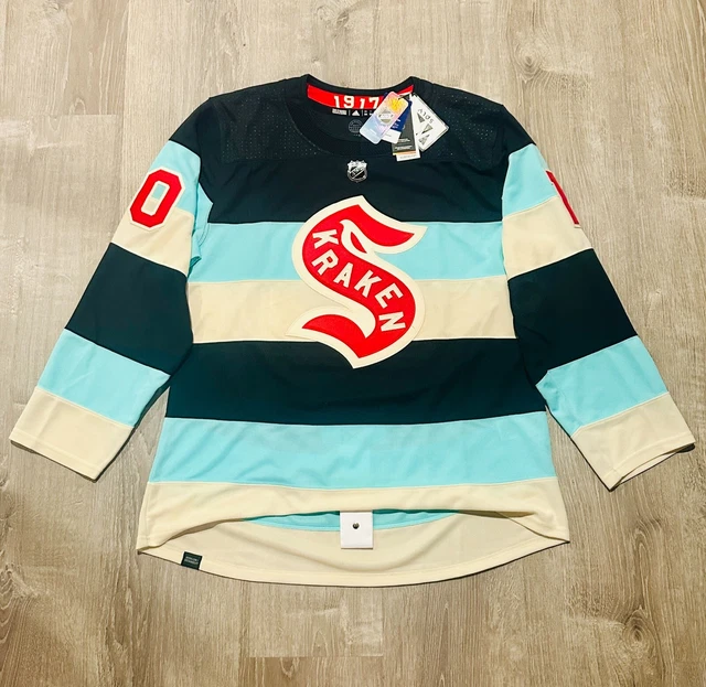 SEATTLE KRAKEN MATTY Beniers adidas Deep Sea Blue 2024 NHL Winter