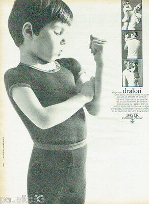 Publicité 1973  Label Bayer fibre Dralon pret à porter vetement collection 