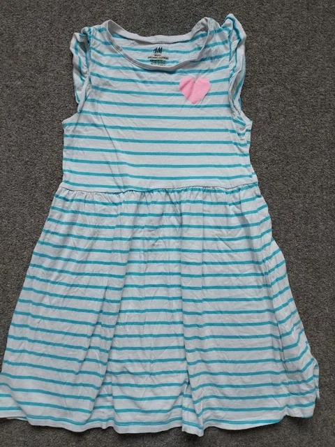 Girls, Sleeveless, Multicoloured, Striped, Summer Dress, 7-8 Yrs, H&M