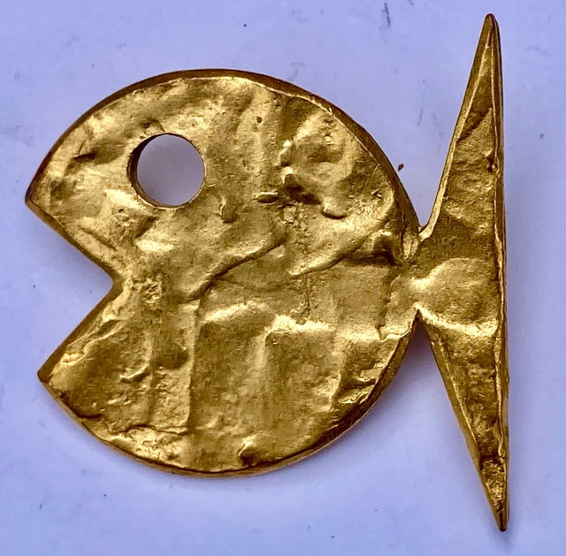 Broche Vintage Biche De Berre - Années 70 - Métal Doré - Modèle LCL22BAM001 - Occasion