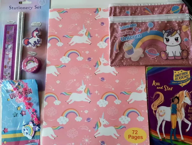 Unicorn Themed Gift Pack For Kids Stationary & Book Perfect Xmas Gift  FREE POST