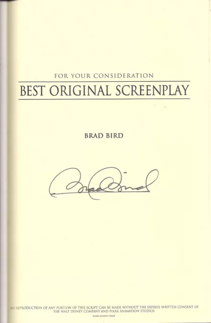 Script Disney Pixar Incroyable - Signé Par Brad Bird 2