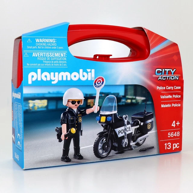 PLAYMOBIL CITY ACTION Police Bike Carry Case Building Set 5648 Learning