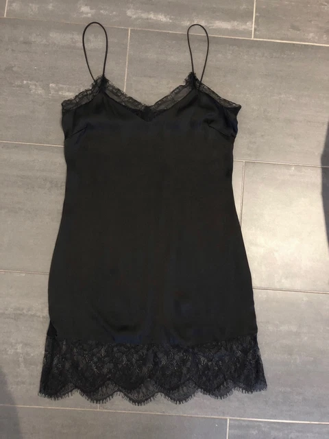 ZARA COLLECTION ROBE Nuisette Satin Noir M EUR 9,90 PicClick FR