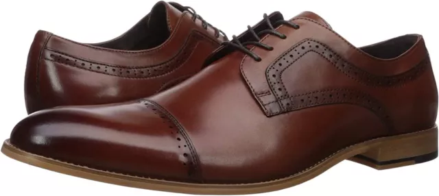 Men Shoes Stacy Adams DICKINSON Leather Cap Toe Oxfords 25066-221 COGNAC