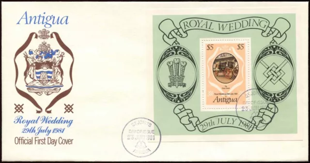 Antigua 1981 Royal Wedding M/S FDC First Day Cover #C14925