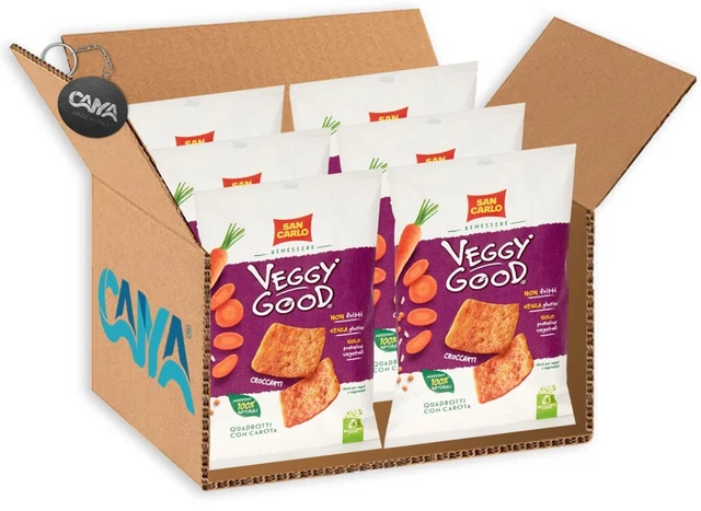 6X San Carlo Veggy Good Quadrotti con Carota, Lenticchie e Riso 70g Vegetariano