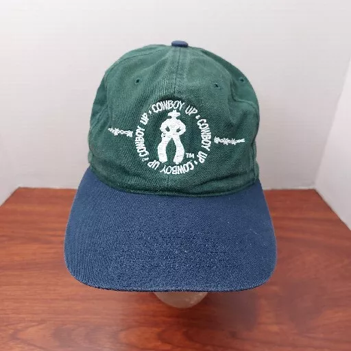 Vtg Cowboy Up Strap Back dad Hat Cap