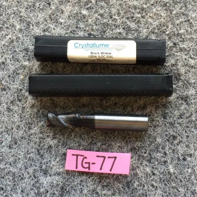 1/2" x 3" 2 Flute Spiral End Mill Crystallume Black Widow CNC Lathe Machinist