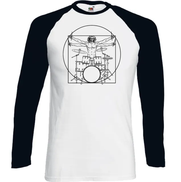 Drumming Da Vinci Vitruvian Man - Mens Funny T-Shirt Drummer Drums Drum Kit