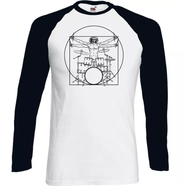 Drumming Da Vinci Vitruvian Man - Mens Funny T-Shirt Drummer Drums Drum Kit