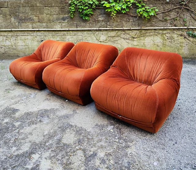 poltrone Modulari anni 70 In Velluto