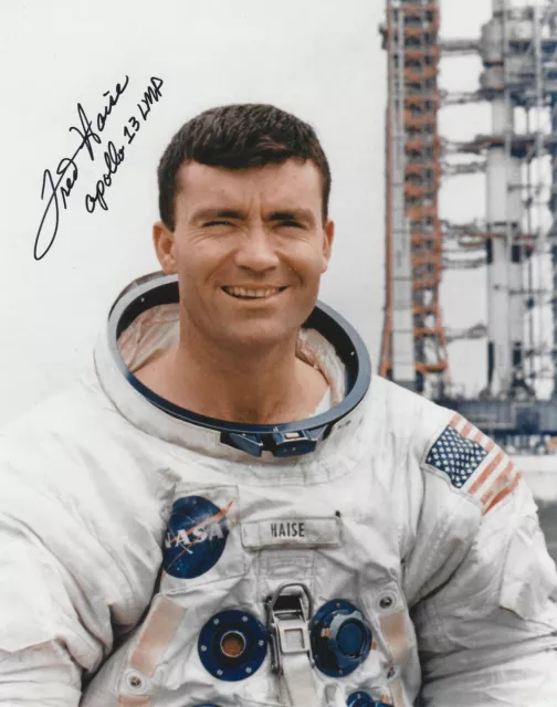 FRED HAISE SIGNED 8x10 APOLLO 13  PHOTOGRAPH 1  UACC & AFTAL RD AUTOGRAPH