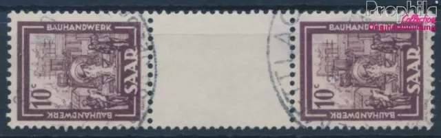 Briefmarken Saarland 1949 Mi 272ZS Zwischenstegpaar gestempelt (10357259