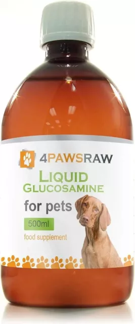 4PAWSRAW Liquid Glucosamine 500ml Joint & Hip Care Supplement For Dogs & Cats