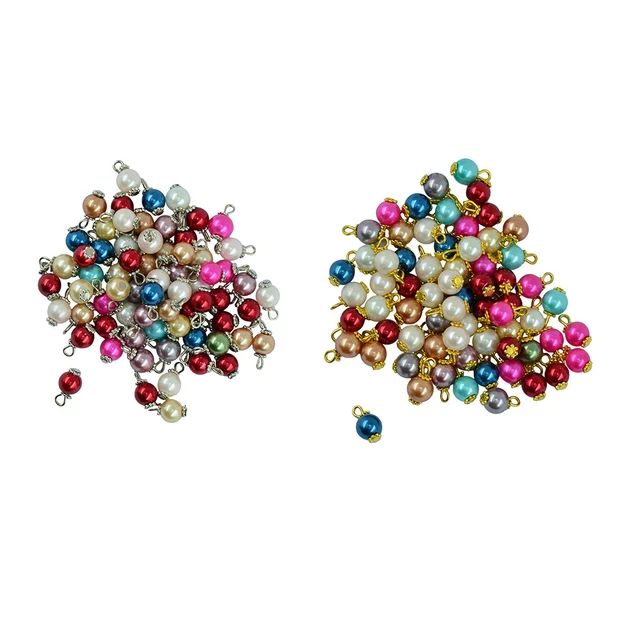 Großhandel 100 Stück bunte Glasperlen flache Daisy Charms Anhänger Schmuck