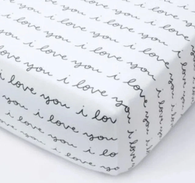 Fitted Crib Sheet I Love You - Cloud Island™ White/Gray