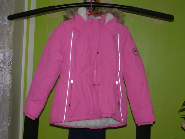 George ragazza rosa con cappuccio calda giacca invernale ragazza 13-14 anni cappuccio foderato in pelliccia. 242