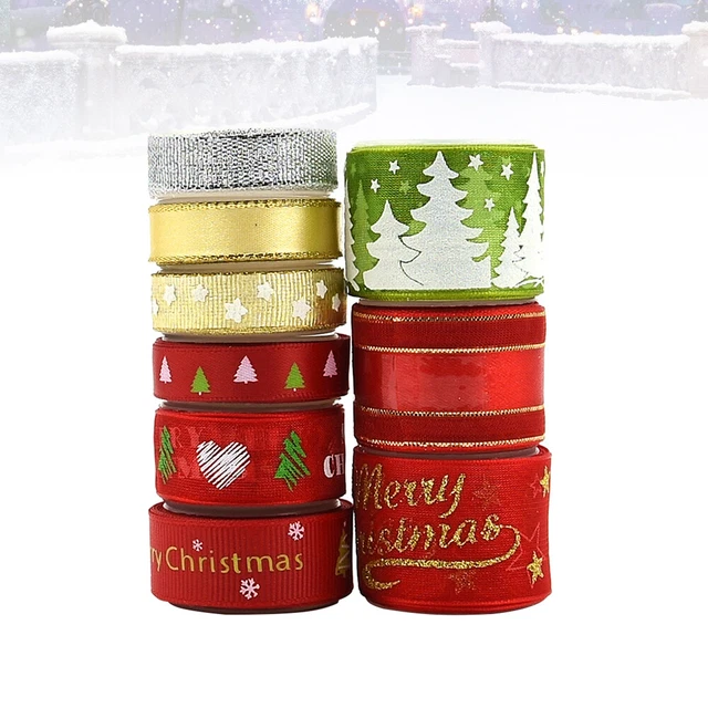 3 Sets Bänder Weihnachten Band Wired Frohe Weihnachten Band 11