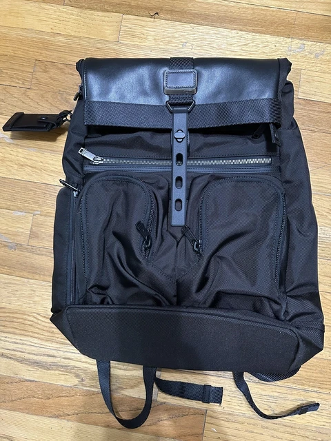 TUMI Alpha Bravo London Roll Top Backpack Ballistic Nylon Black