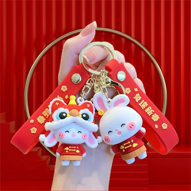 New Year Cartoon Rabbit Keychain Fashion Girl Cute Bag Pendant Car Key Ring GAIR