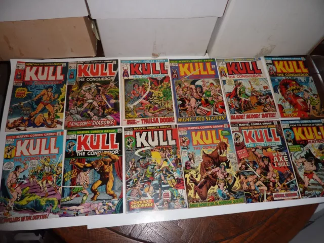 KULL THE CONQUEROR Marvel 1971 Lot 12 Issues #1-12 VG to VF/NM Robert E. Howard