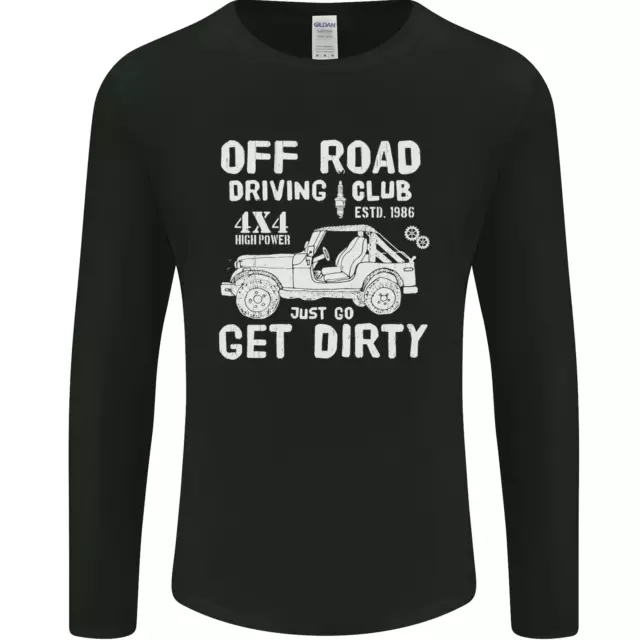 T-shirt a maniche lunghe da uomo Off Road Driving Club Get Dirty 4x4 divertente