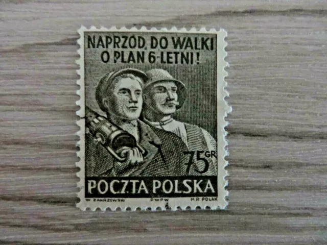 Briefmarken Polen, gestempelt 1951, 6 Jahres Wiederaufbauplan,1 Wert
