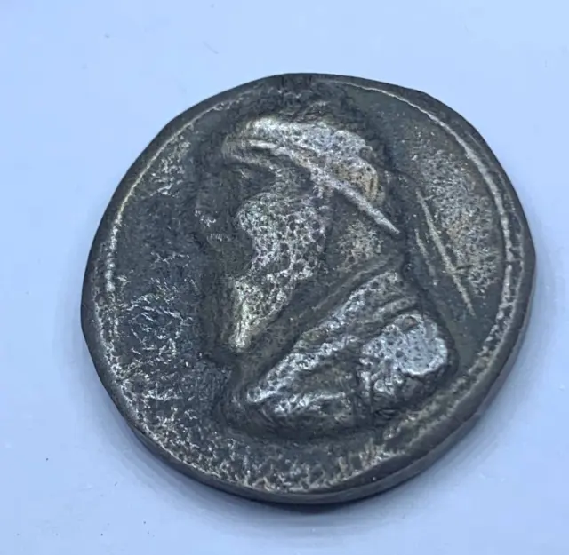 Unresearched Rare Ancient Roman Greek Coin Worrior King Dracham 225 Bc