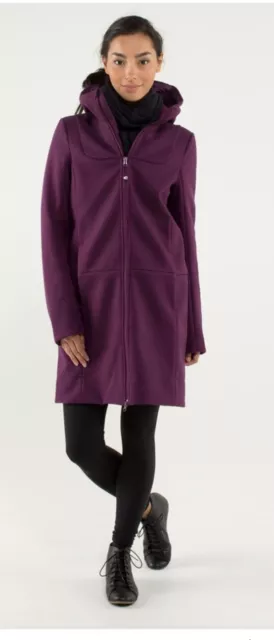 NEW LULULEMON CITY Softshell Tweed Long Jacket Plum Size 8 Lululemon Plum Coat 8 237.54 PicClick
