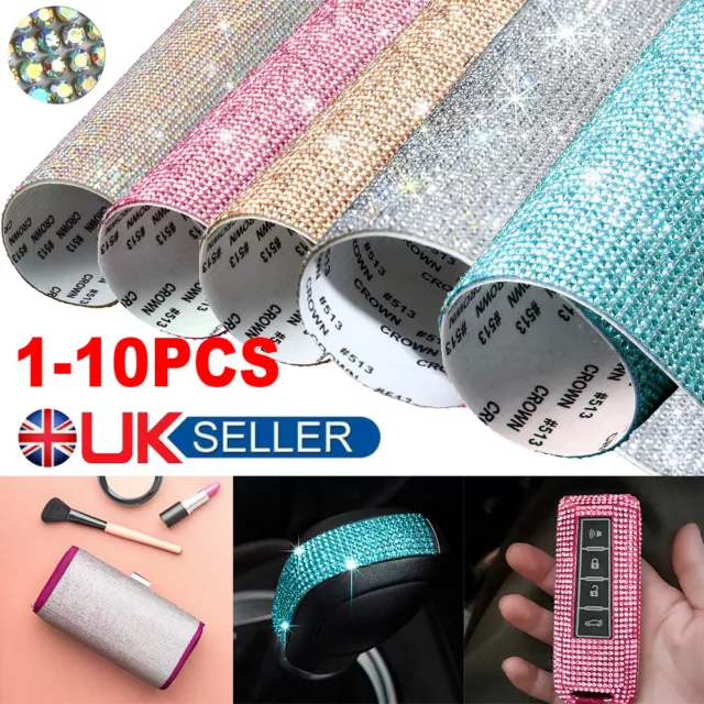 DIY Bling Car Diamond Crystal Rhinestone Sticker Sheet Diamante Self sjg