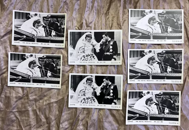 Prince Charles, Lady Diana 7 Press Association, B&W Postcards. Wedding, 1981