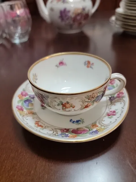 Schuman Bavaria Empress Dresden Flowers Tea Cup And Saucer