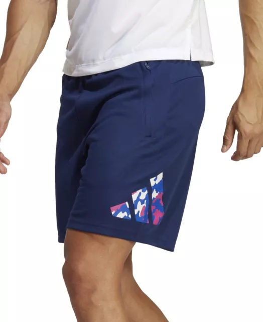 ADIDAS MENS CAMO Filled Logo Moisture Wicking Training Shorts Blue 2XL ...
