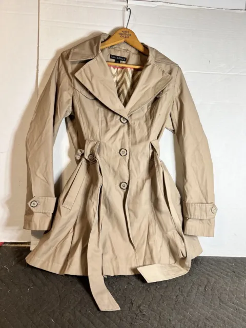 Via Spiga Women’s Trench Coat Rain Jacket Belted Tan Size Xtra Small