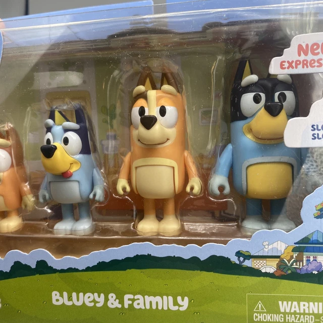 FIGURINE BLUEY BLUEY & Family Pack de 4, Bingo, Bandit & Chilli