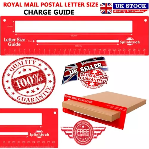 Royal Mail Postage Letter Size Ruler PIP PPI Post Office Price Charge Guide