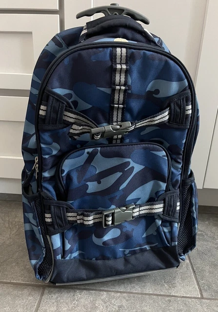 POTTERY BARN KIDS Mackenzie Rolling Backpack Blue Camo EUC 39.99