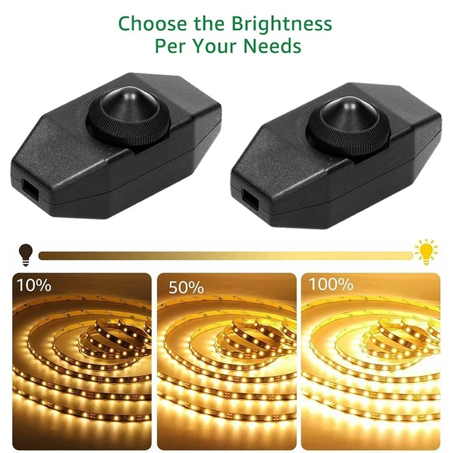 Interruttore dimmer LED in linea facile da usare con manopola integrata e controllo on/off