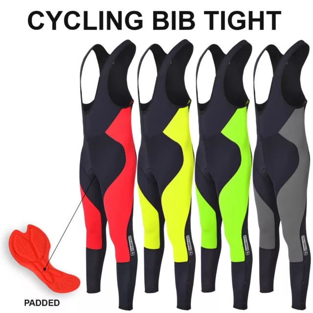 DEKO Mens Cycling Bib Tights Winter Thermal Padded Long Leggings Cycling Trouser