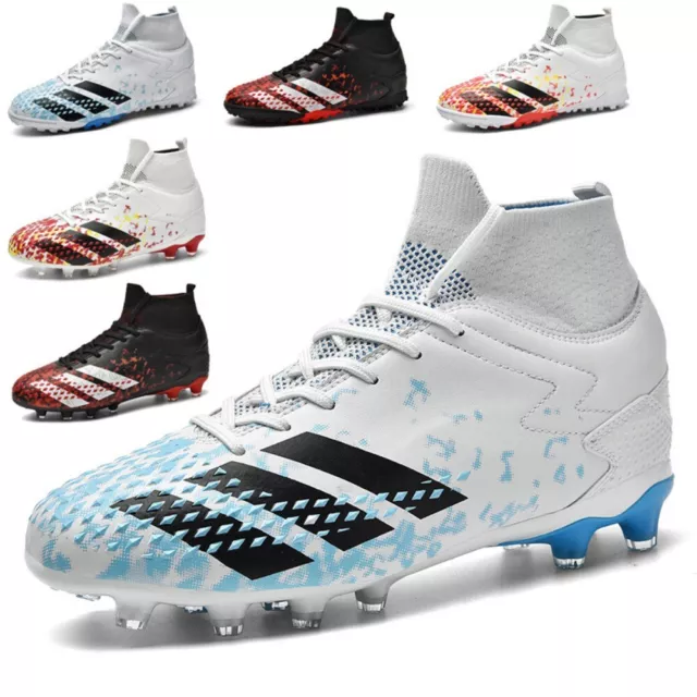 NEW Men's Boys Girls Football Boots AG/FG Soccer Training Shoes Sneakers Size UK