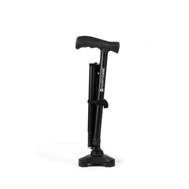 Hurrycane Adjustable Walking Stick with Self Standing Pivoting Head, Wrist Strap