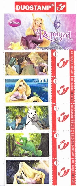 Carnet de timbres de Belgique neufs, carnet "DUOSTAMP" Rapunzel