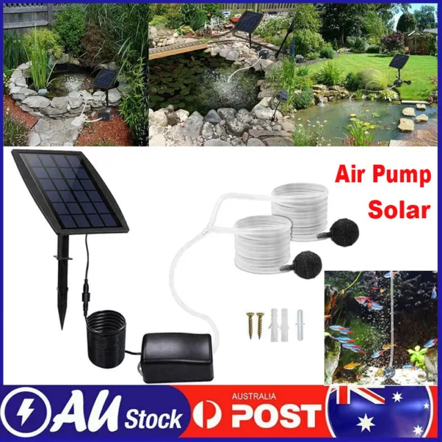 Solar Powered Oxygenator Oxygen Aerator Air Pump Fish Tank Pond Aquarium Garden