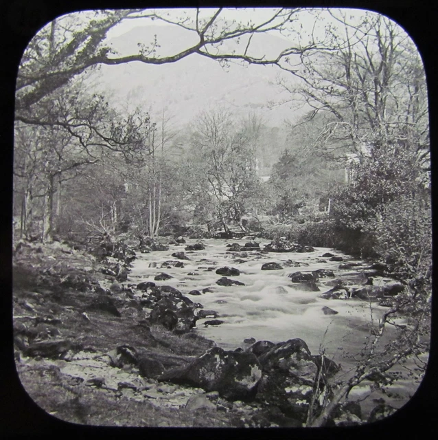 Glas magische Laterne Rutsche DER ROTHAY RIVER IN RYDAL C1890 ENGLAND SEE DISTRICT