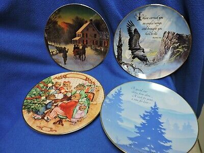 Christmas Collector Plates Lot Avon Franklin Mint