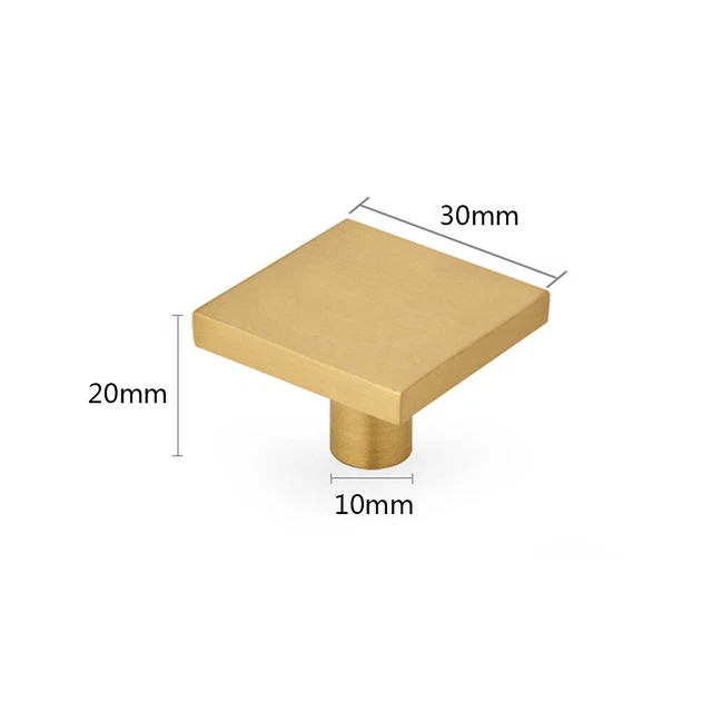 Square Cabinet Knob Brass Drawer Cupboard Door Handle Dresser Pull Home Hardware 3