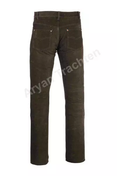 Pantaloni in pelle Nubuk pantaloni biker jeans biker vera pelle marrone colore taglia 35-44 2