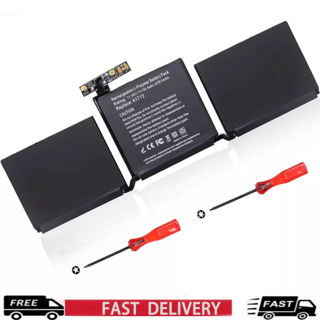 A1713 Laptop Battery for MacBook Pro 13" A1708 Late 2016 Mid 2017 EMC 3164 2978